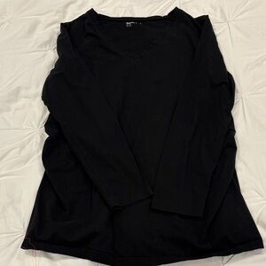 Gap Maternity Black V-Neck Long Sleeve Shirt